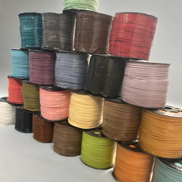 many colors Leather Lace Faux Suede Cord String Thread Rope Craft Jewelry 3mm - Picture 1 of 6